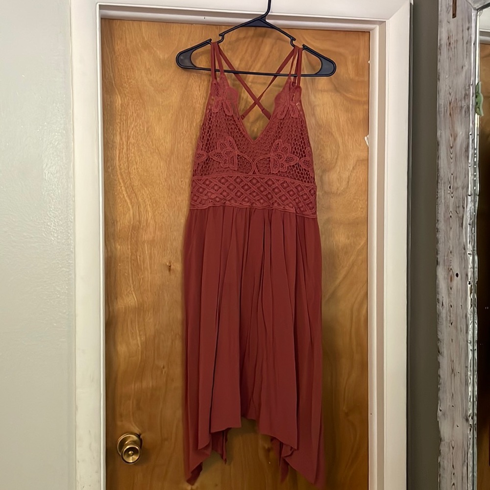 Asymmetrical Dress with Crochet Detail